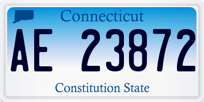 CT license plate AE23872