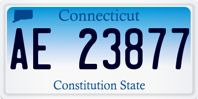CT license plate AE23877