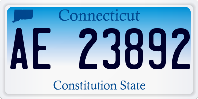 CT license plate AE23892