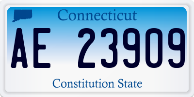 CT license plate AE23909