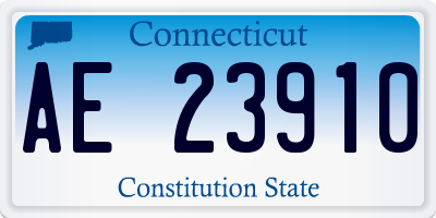 CT license plate AE23910