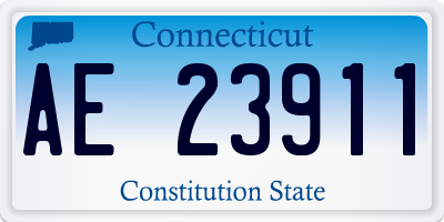 CT license plate AE23911