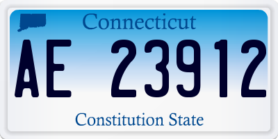 CT license plate AE23912