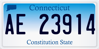 CT license plate AE23914
