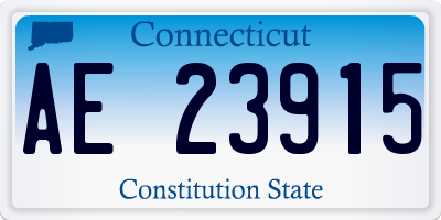 CT license plate AE23915