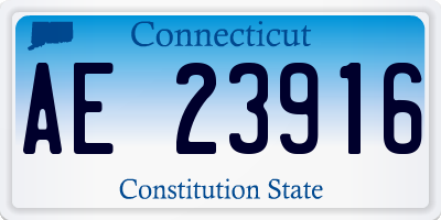 CT license plate AE23916