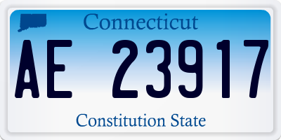 CT license plate AE23917
