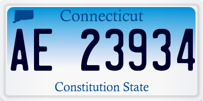 CT license plate AE23934