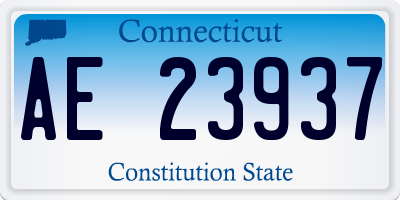 CT license plate AE23937