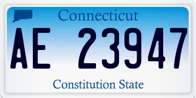 CT license plate AE23947