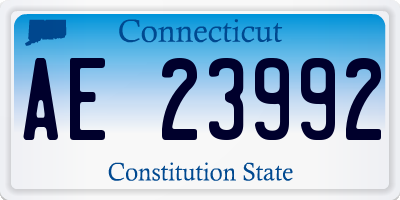CT license plate AE23992