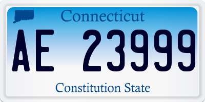 CT license plate AE23999