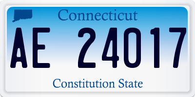 CT license plate AE24017