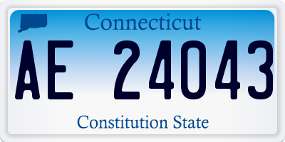 CT license plate AE24043