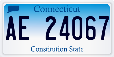 CT license plate AE24067