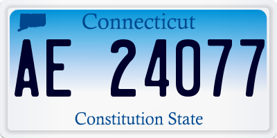 CT license plate AE24077