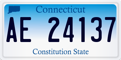 CT license plate AE24137