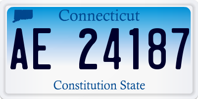 CT license plate AE24187