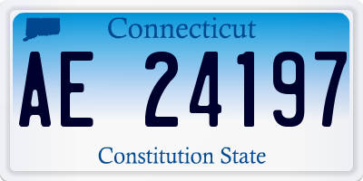 CT license plate AE24197