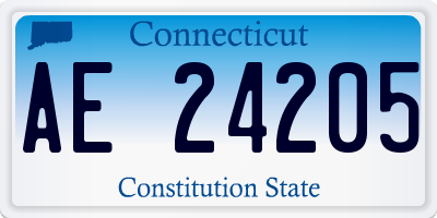 CT license plate AE24205