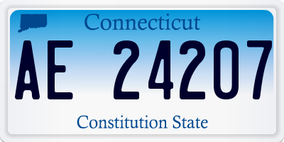 CT license plate AE24207