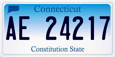 CT license plate AE24217