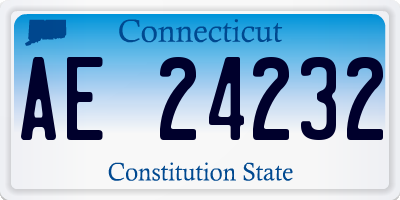 CT license plate AE24232