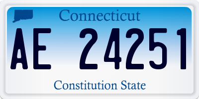CT license plate AE24251