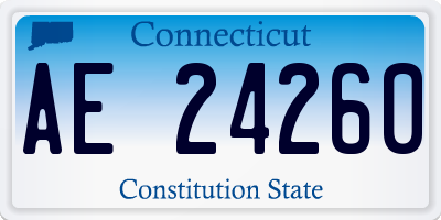 CT license plate AE24260