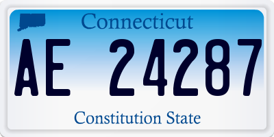 CT license plate AE24287