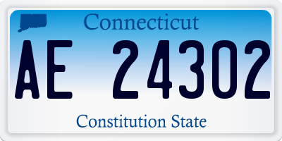 CT license plate AE24302