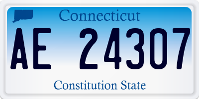 CT license plate AE24307