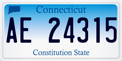 CT license plate AE24315