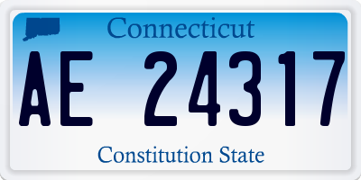 CT license plate AE24317