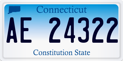 CT license plate AE24322
