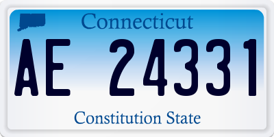 CT license plate AE24331
