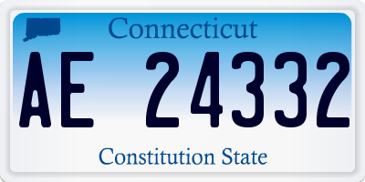 CT license plate AE24332