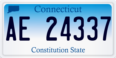 CT license plate AE24337