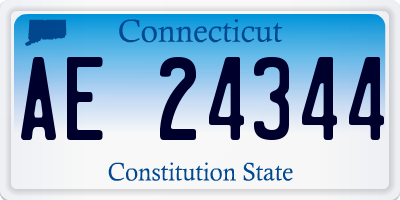 CT license plate AE24344