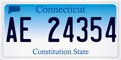 CT license plate AE24354