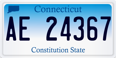 CT license plate AE24367