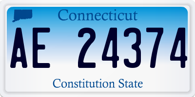 CT license plate AE24374