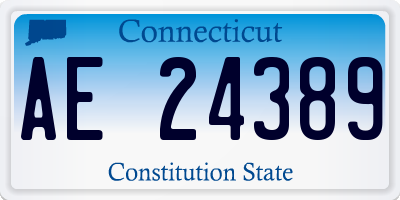 CT license plate AE24389
