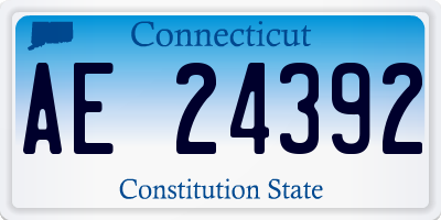 CT license plate AE24392