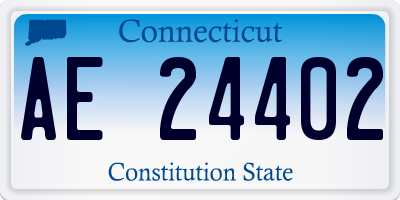 CT license plate AE24402