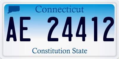 CT license plate AE24412