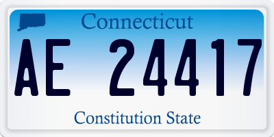 CT license plate AE24417