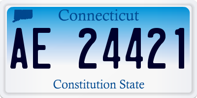 CT license plate AE24421
