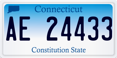 CT license plate AE24433