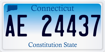 CT license plate AE24437